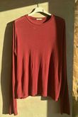 Essential Cashmere Blend Sheer Layering Top Burgundy